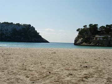 The calm waters of Cala Galdana Beach make the delight of all who bathe here
